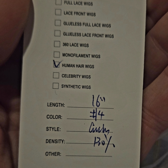 NEW IZIWIG 16" Curly Remy Human Hair Wig - #4 Chocolate Brown - Estate Piece - Picture 3 of 7